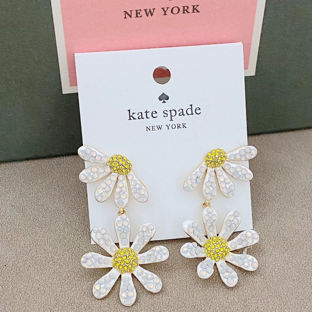 kate spade Daisy Enamel Diamond Drop Earrings